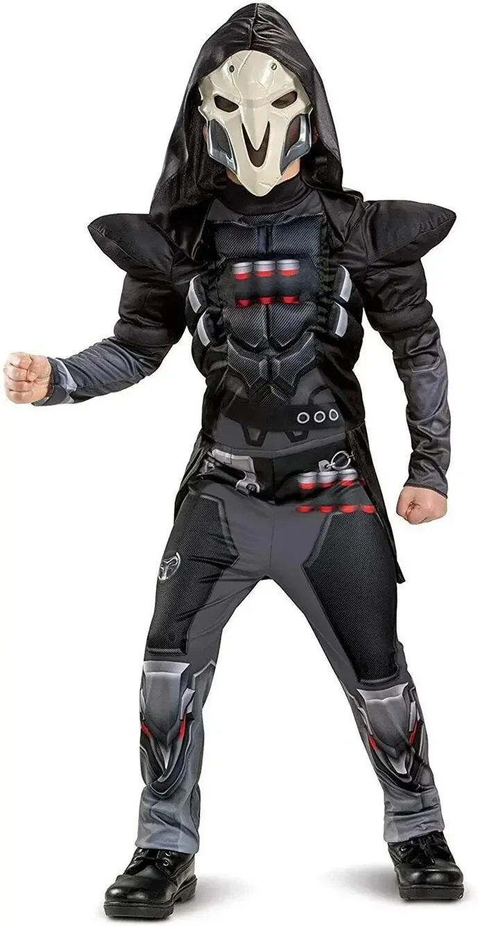 New Disguise - Overwatch Reaper Halloween Muscle Costume Size M 8-10 Boy's